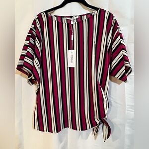 10 Crosby Derek Lam Striped Blouse - Pink, Black, White
